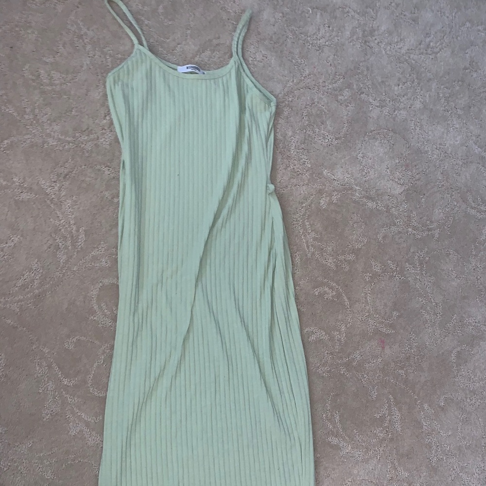 Ribbed Sage Green MIDI dress